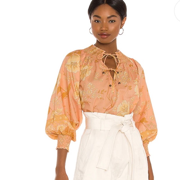 Spell The Sloan Blouse in Peach - Picture 1 of 6